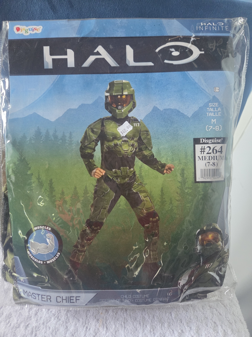 Halo Infinite Master Chief Kids Costume Size Medium 7-8 Muscle Padded Jumpsuit
